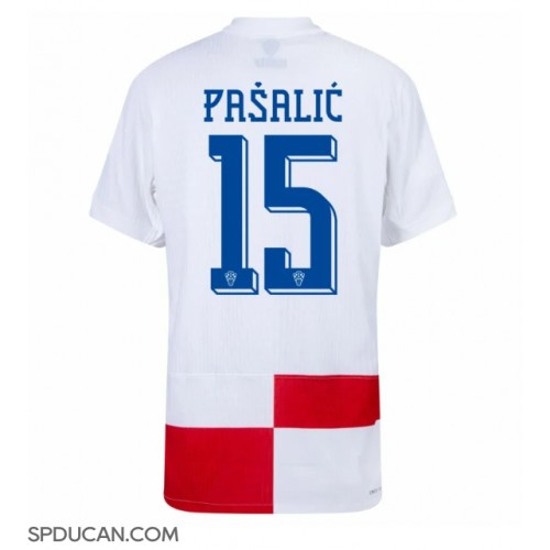 Muški Nogometni Dres Hrvatska Mario Pasalic #15 Domaci EP 2024 Kratak Rukav